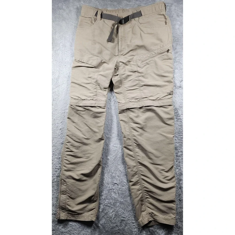 The North Face Paramount Trail Pants Mens MT Beige Convertible Zip Off Hiking